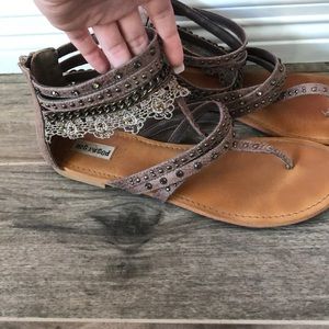 brown strappy sandals